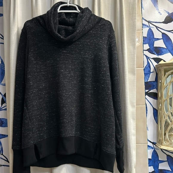 Women’s 90° by Reflex Cowell Neck Heather Gray Polo & Spandex Sweatshirt Size L - Picture 1 of 7